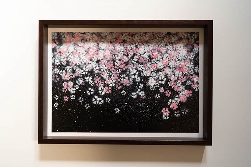 Sakura (額入り特別作品)　/ 夜桜のスプレーアート作品　絵画販売