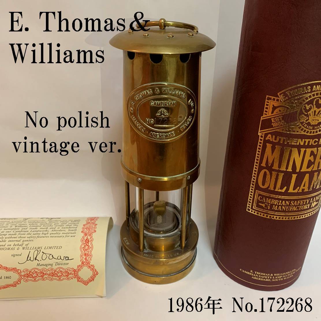 E.Thomas & Williams 銅 ゴールド 真鍮 イギリス製 ランプ