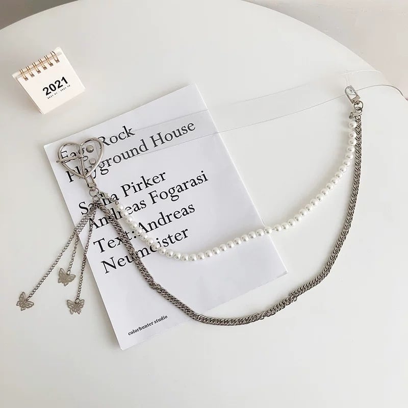 病みかわいい バタフライチェーンハートクリアベルト ウエストベルト