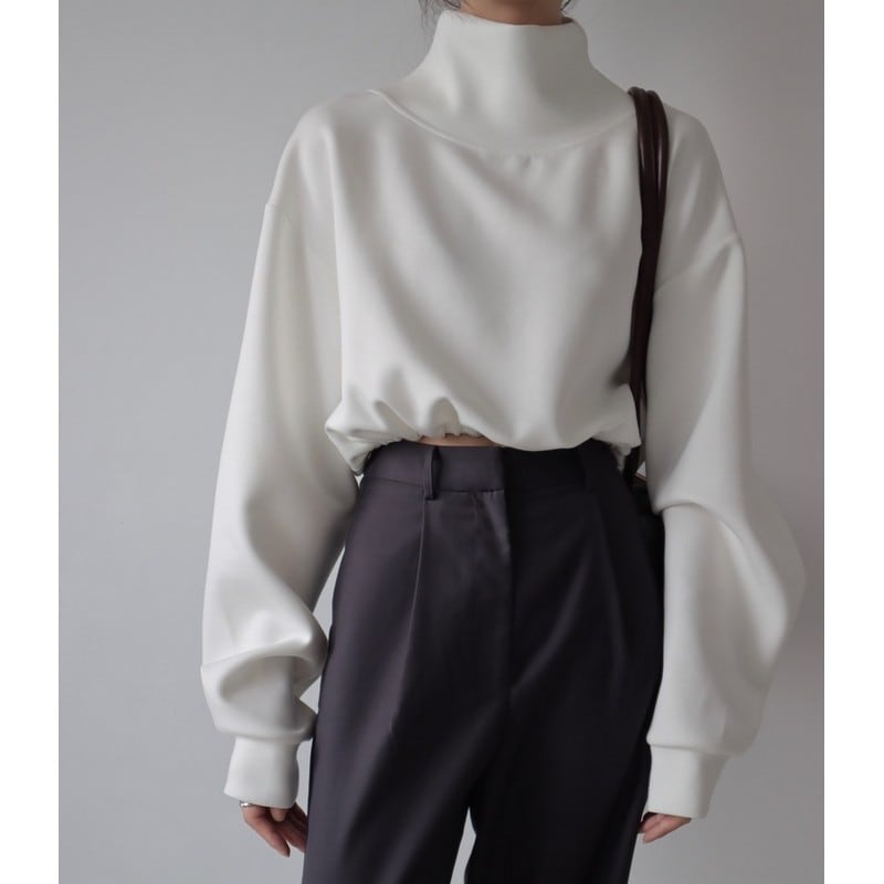 high neck short pullover 10043