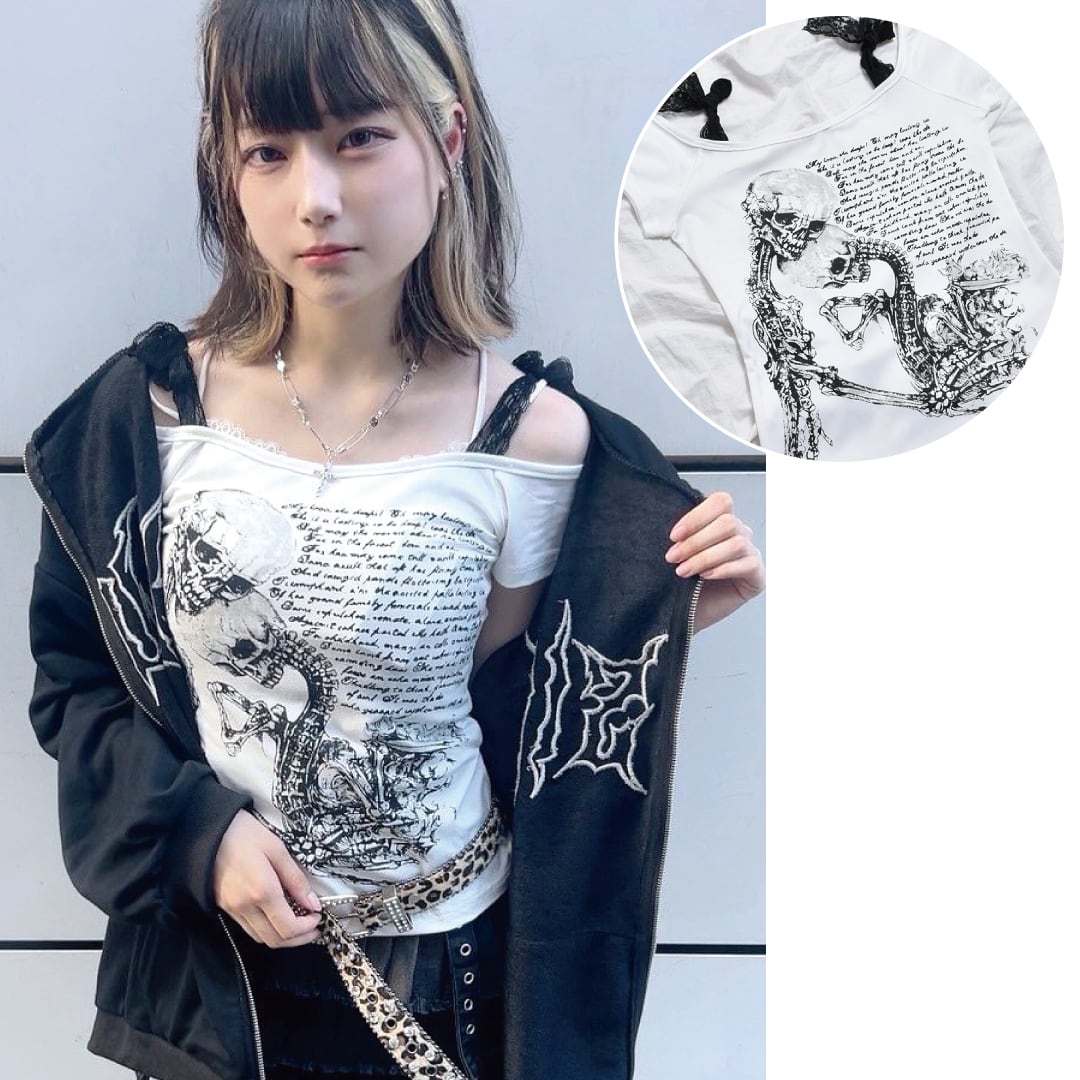 ☆ダル★ビョル☆ 双子コーデ ☆アウトフィット・ジュエ ショルダーレース オフショルピタT | VOLCAN&APHRODITE 公式通販