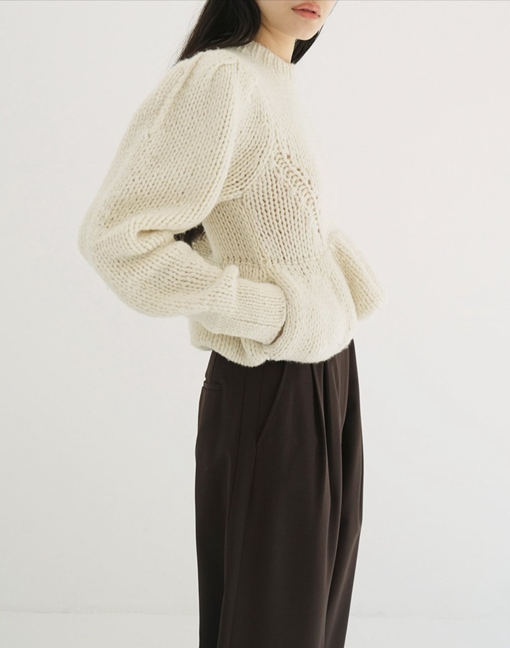 CLANE PEPLUM HAND KNIT TOPS | FLICKA ASHIYA