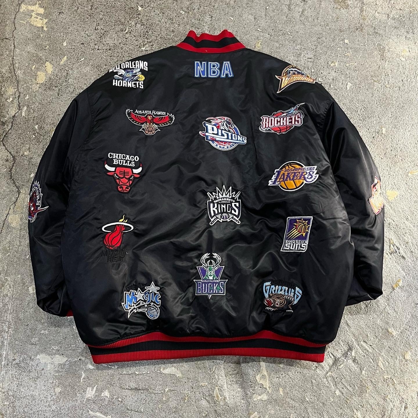 90s UNIQUE×NBA mulch Wappen nylon stadium jacket 【仙台店 90s UNIQUE×NBA mulch Wappen nylon stadium jacket 【仙台店