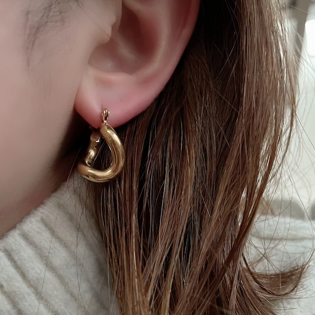 18KGP twist pierce （ステンレス／ピアス／316L／フープピアス）