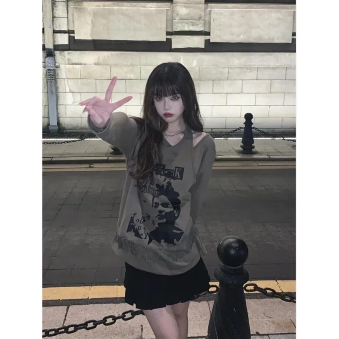 女性用長袖セーター,ヴィンテージ原宿フード付きスウェットシャツ,韓国 
