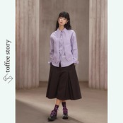 【2color】ノスタルジアの風を帯びたストライプリボンシャツ《C0270》