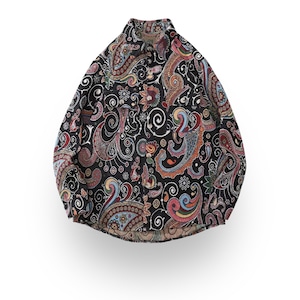 ペイズリー&ネイティブデザインアウターシャツ_ブラック or オフホワイト