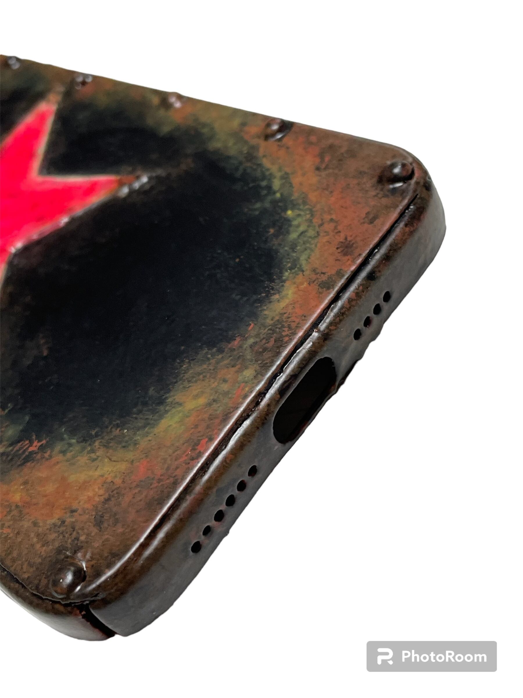 【完成オリジナルオーダー】サビ塗装メタルプレートスマホケース各機種で製作 4719cf44460792fe480132da86dbad