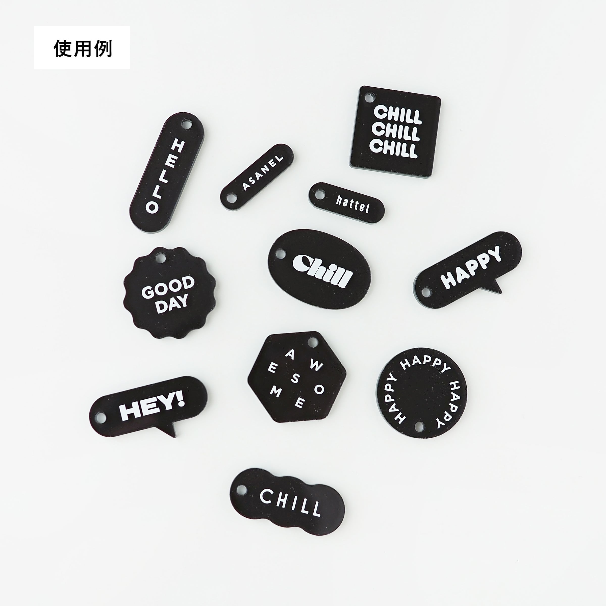 MINI HELLO｜モノクロ｜アクリルチャーム｜hattel | ASANEL