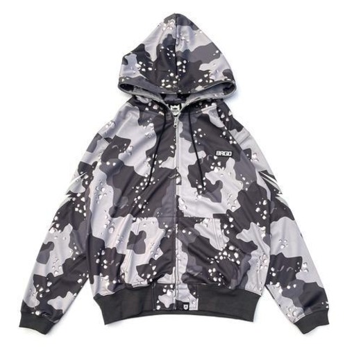 LAKE CAMO DRY FULL ZIP HOODIE - LAKE CAMO BLACK