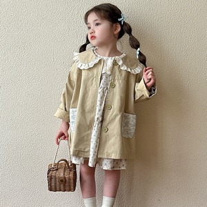 秋花フリルカラートレンチコート