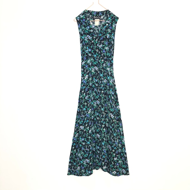◼︎90s flower pattern rayon sleeveless dress from U.S.A.◼︎