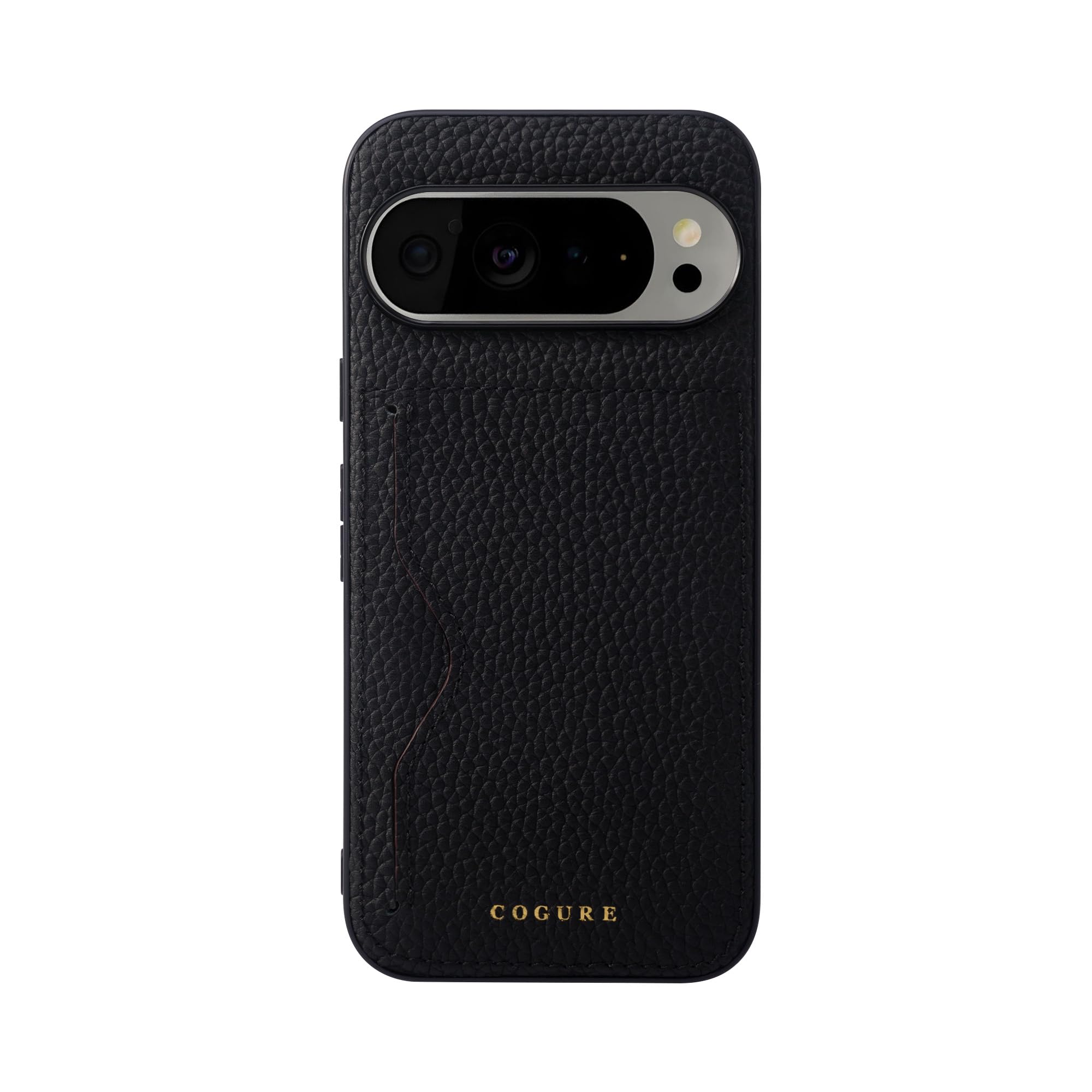 COGURE 互換 Google Pixel 9 / 9 Pro ケース 本革 シュリンクカーフレザー カード入れ 耐衝撃 シンプル おしゃれ 専用ボックス付き COPC1-pi ブラック