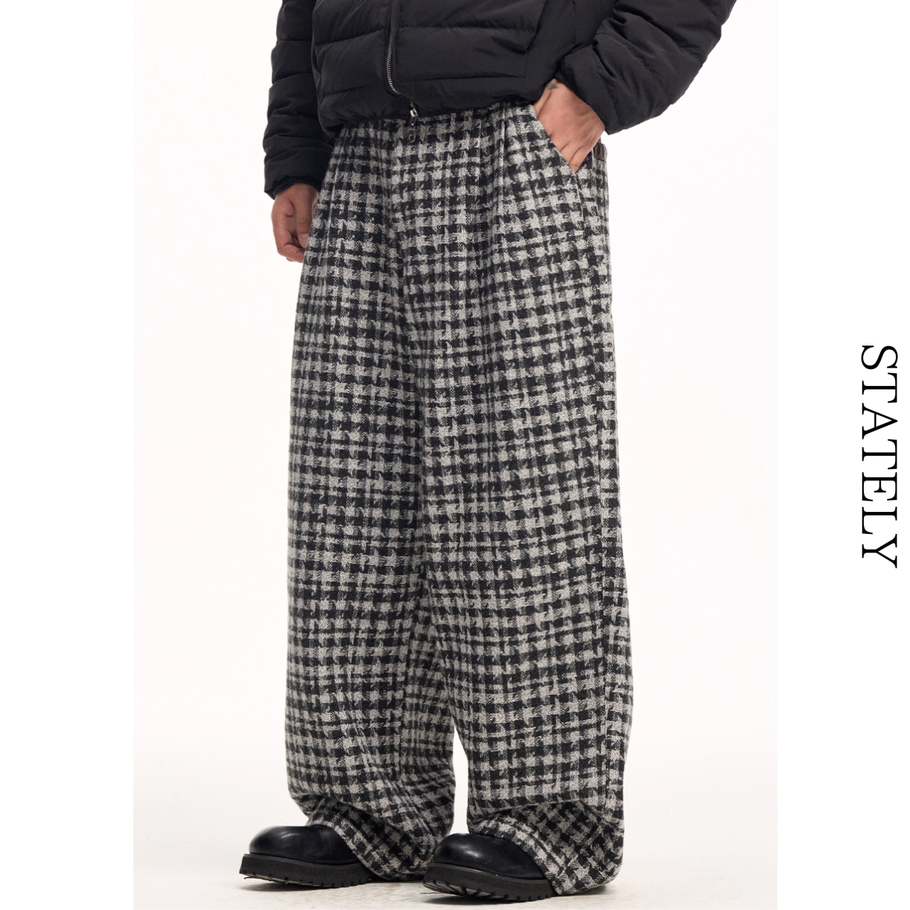 lCheck Wide Pants/2color_B80・画像5