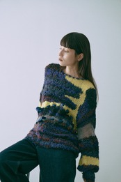 Gradient Mix Hand Intarsia Pullover Knit
