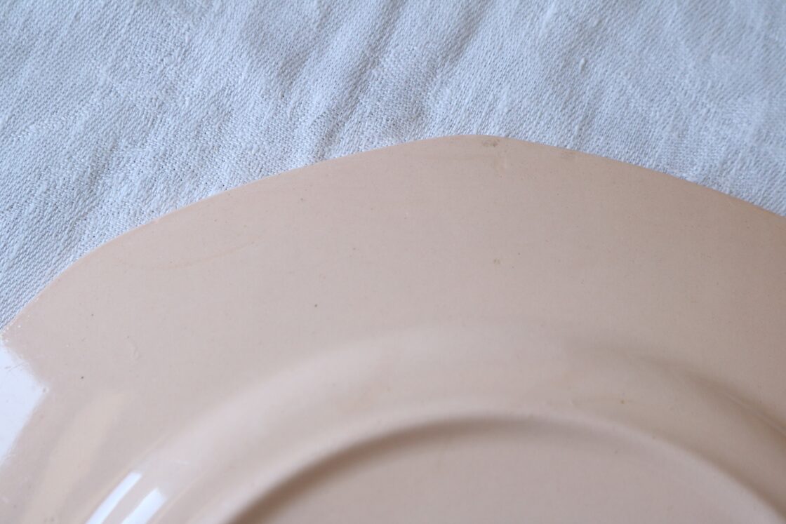 Sarreguemines 10角 サーモンピンク プレート アンティーク フランス 