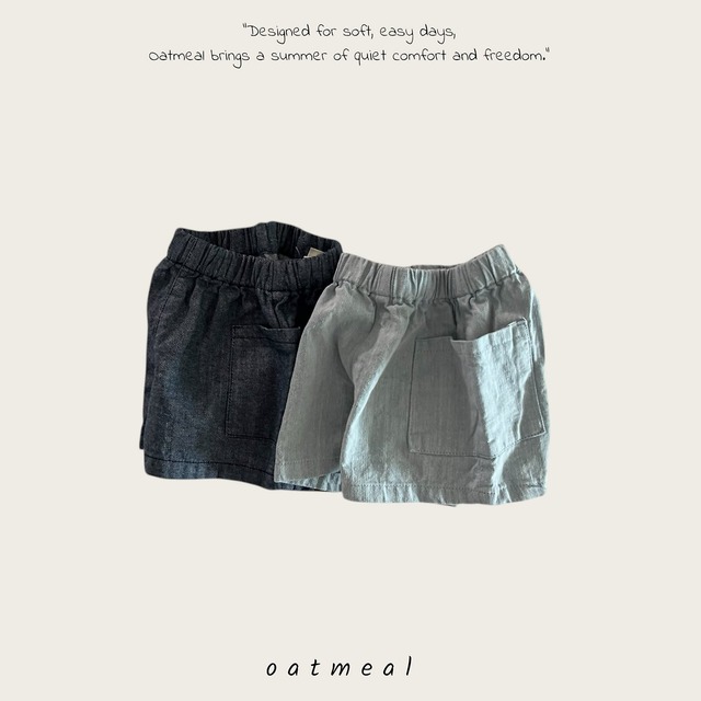 〘予約〙oatmeal / Pocket denim shorts