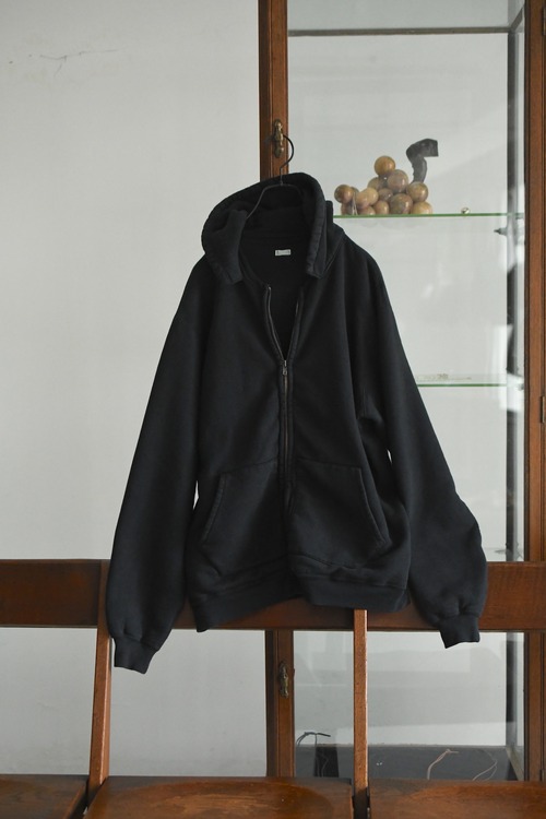 A.PRESSE / Vintage Attached Hood Zip Parka (BLACK)