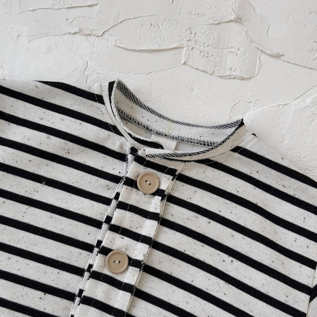 sweetワッペンつぶつぶボーダーカバーオール