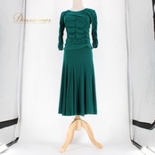 社交ダンス 衣装 スタンダード 上下セット ツーピース レッスンウェア パーティ衣装 Create-Sun クリエイトサン グリーン系 緑 トップス スカート 無地 エレガント フレッシュ 柔らかい 伸縮性 おしゃれ ダンス用 2ピース セットアップ 女性用 汗染み防止 撥水 ポリエステル 光沢 上品 スカート丈 靴下 コーディネート シンプル アクティブ