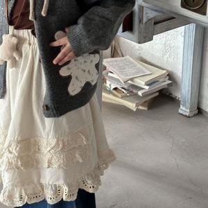 秋おしとやかレース切替えスカート