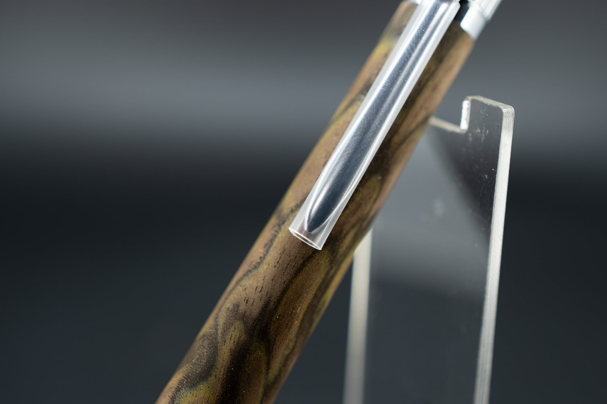 【魅惑の黒い紋様】黒柿 孔雀杢 極上 ⑤ silver BP