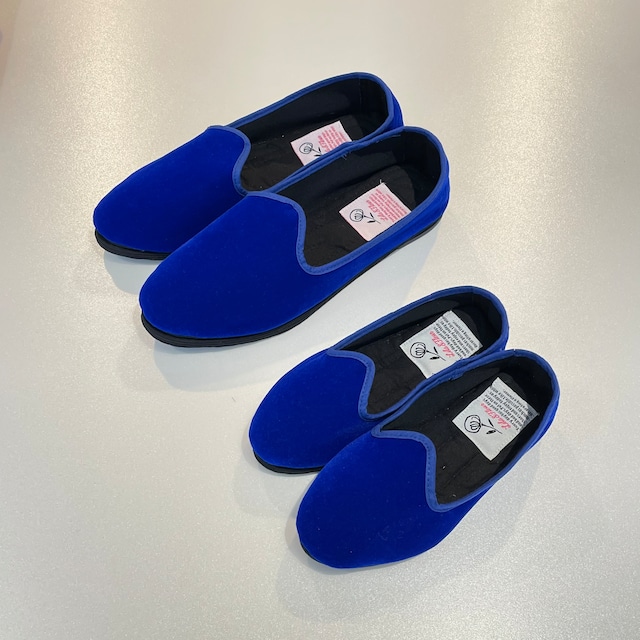 Lila&Fleur  ベロアシューズ  slip on shoes kids (17cm ～19cm)　BLUE