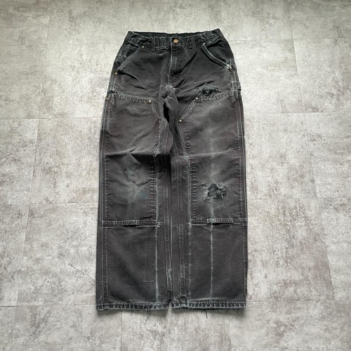 00s USA製 ブラック ダブルニー Carhartt B01 BLK w30