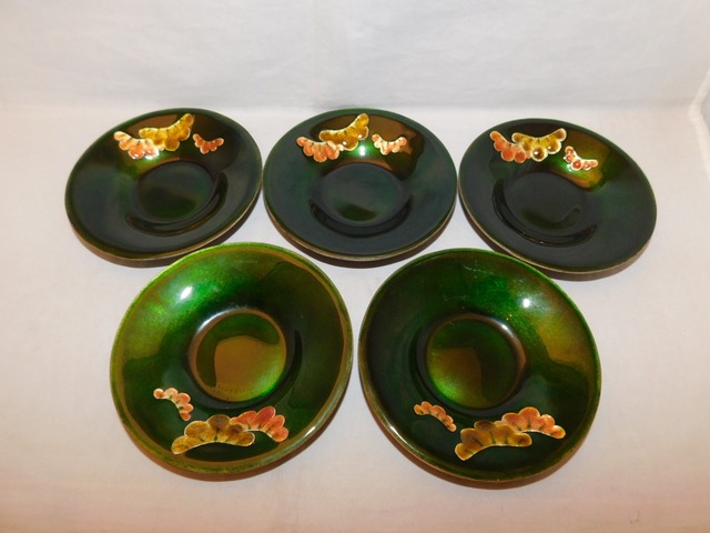 七宝スプーン６客 silver & enamel six spoons