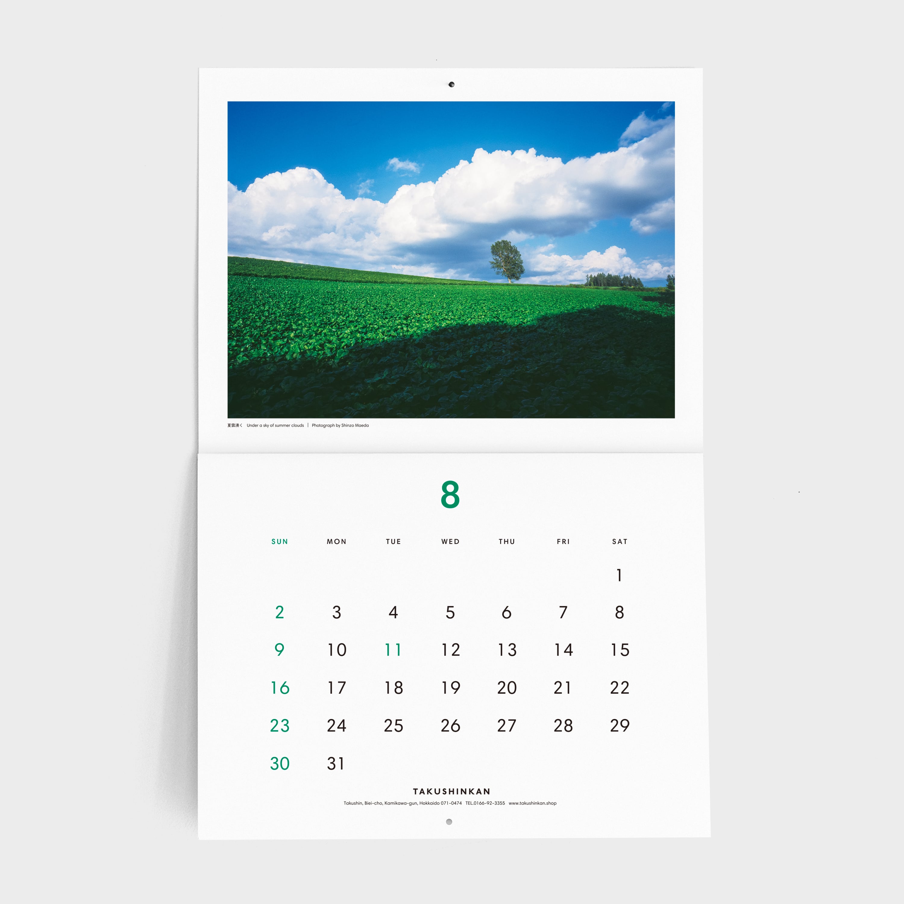 2026年拓真館カレンダー『Trees on the Hills』 | 拓真館
