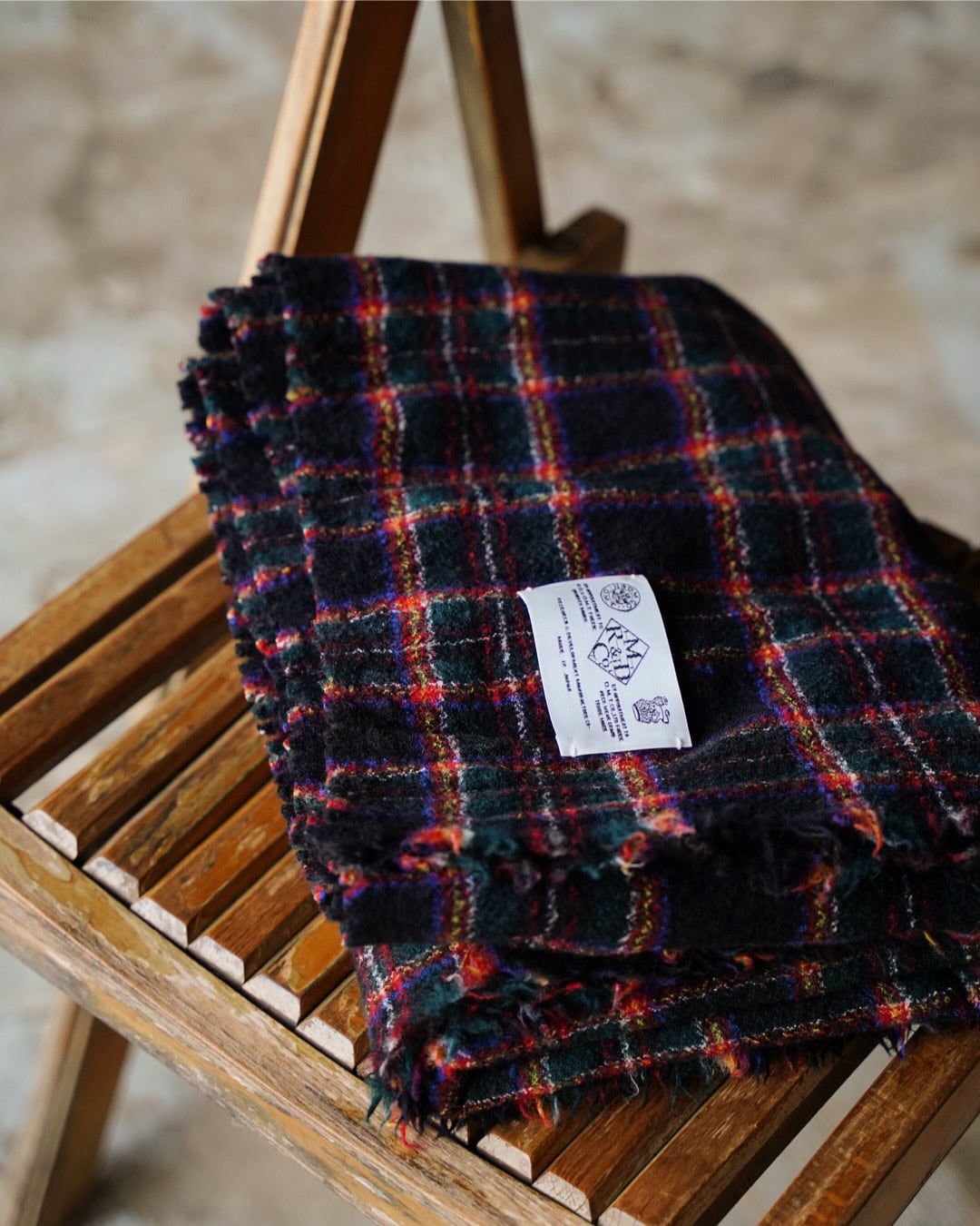 R&D.M.Co-】WOOL TARTAN CHECK BLANKET ウールタータンチェック  