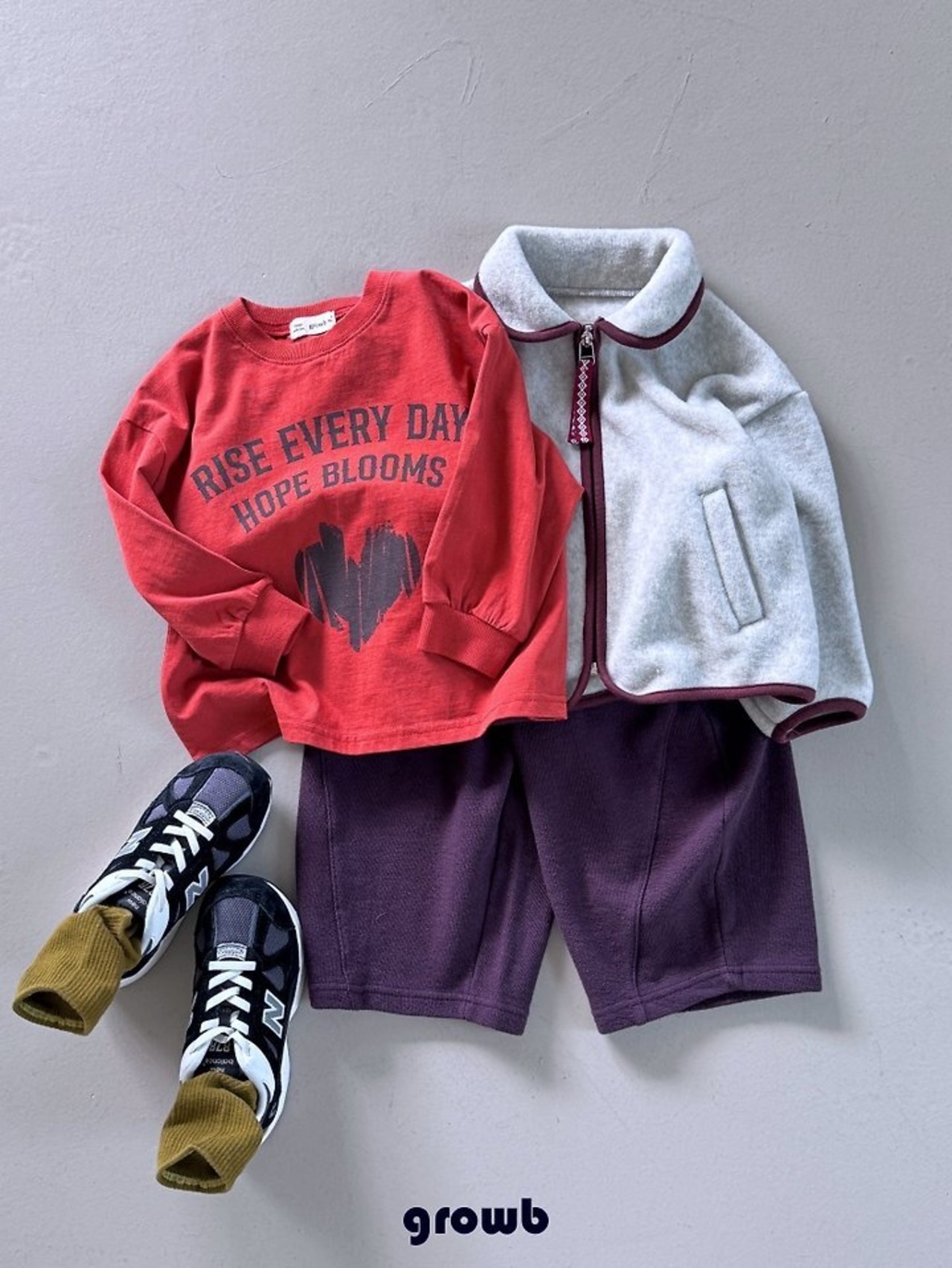韓国子供服 / growb / ライズ Tシャツ / 秋服 *XS~JM*