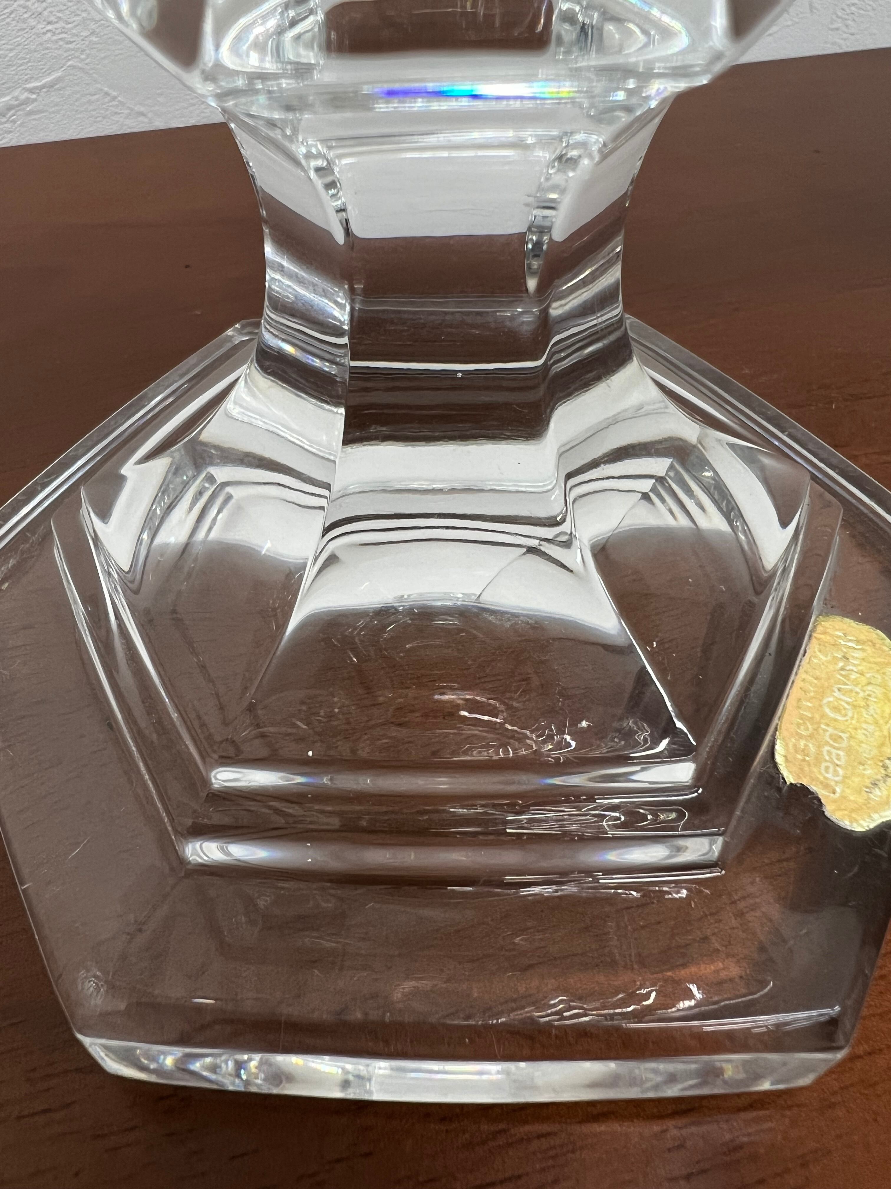 ドイツ製 大型クリスタル花瓶 ソリッドクリスタル ヘキサゴナル カンパーナ型 ドイツ製 Genuine Lead Crystal 大型クリスタル花瓶 ソリッド