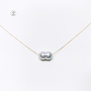 [AKOYA] TWIN PEARL NECKLACE φ7.5mm  K18