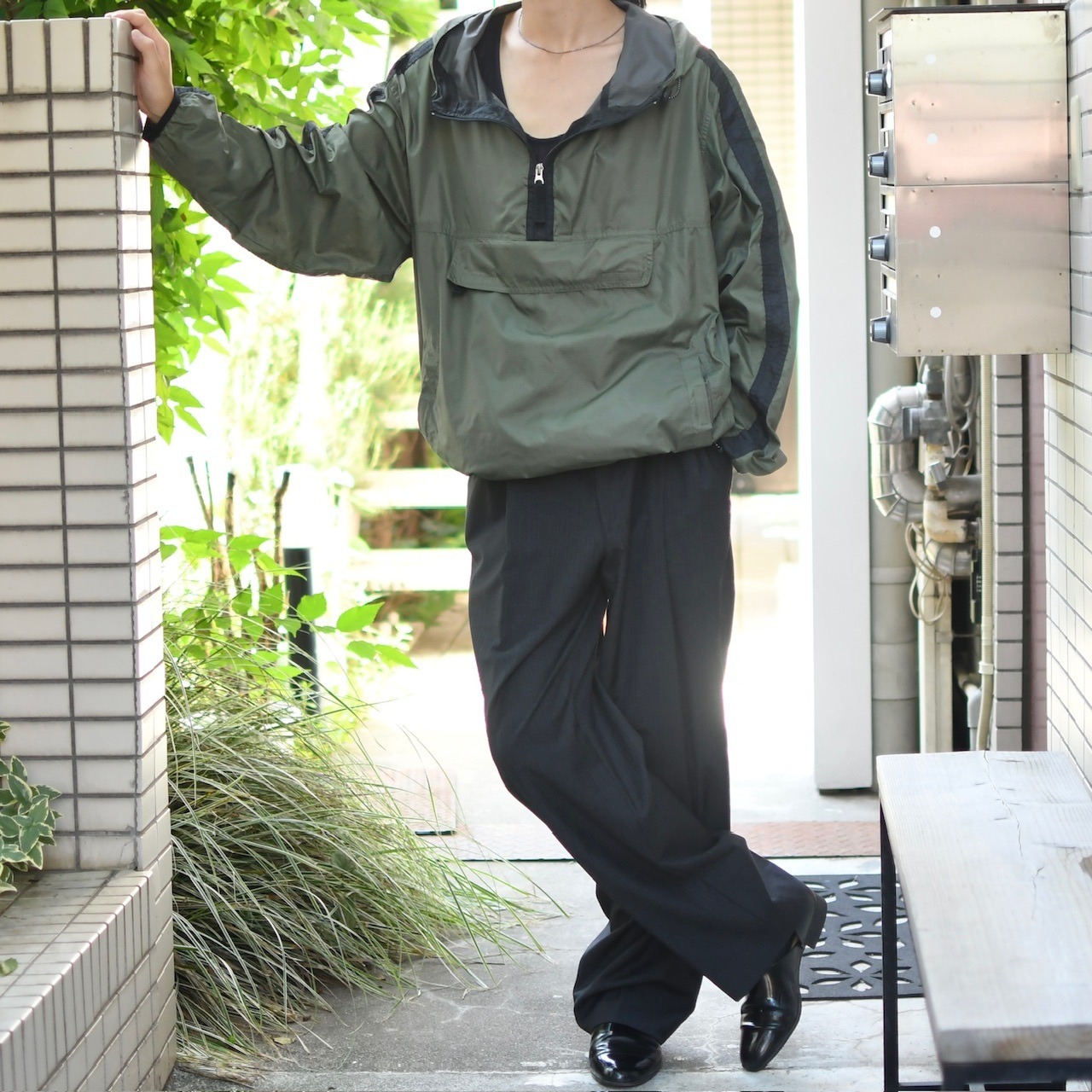 GAP side line packable anorak parka