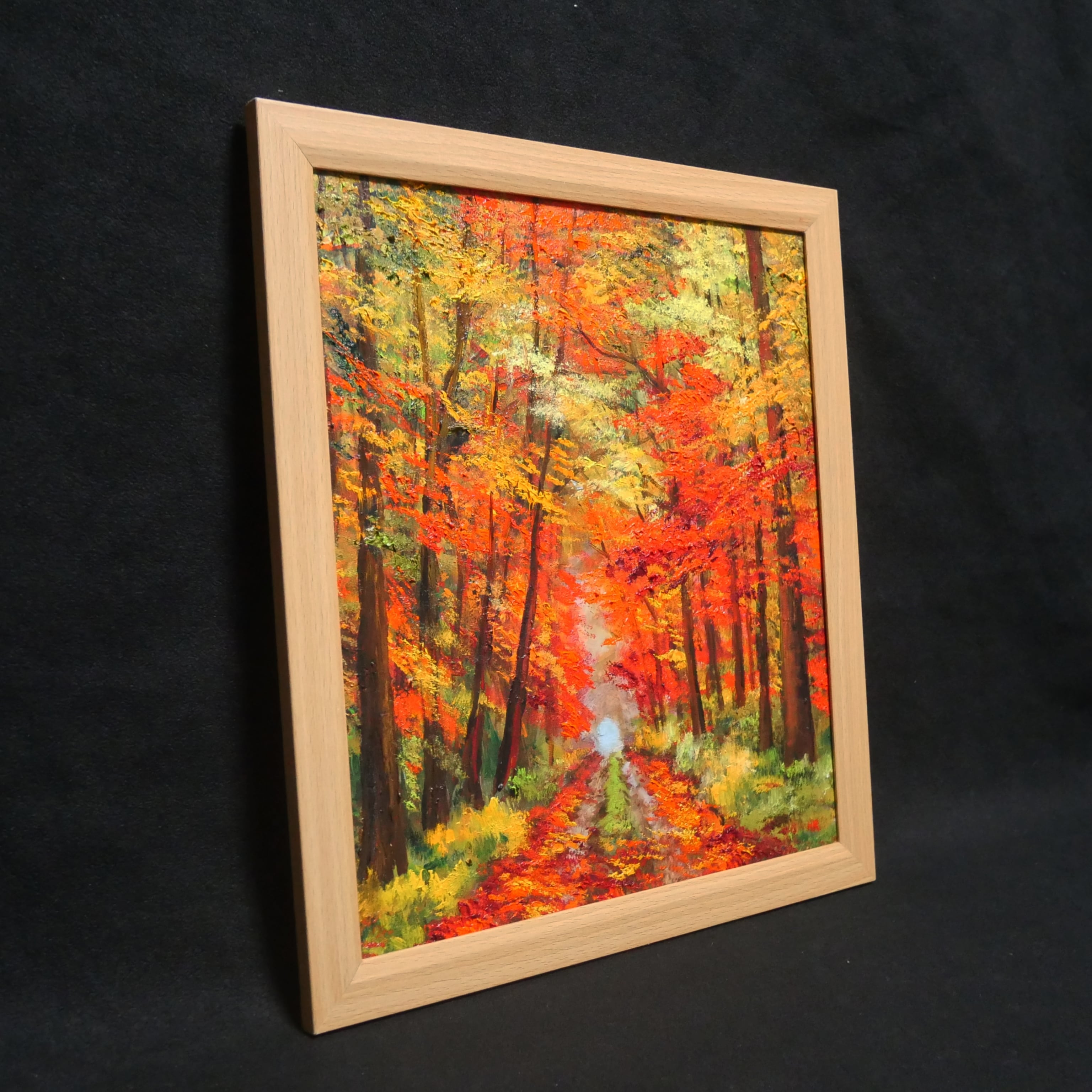 油絵　紅葉 油絵 絵画 【森の紅葉】 絵画 HR 通販 16759128｜Creema(クリーマ)