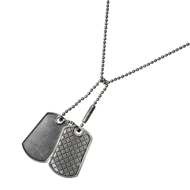 GUCCI silver double plate pendant necklace