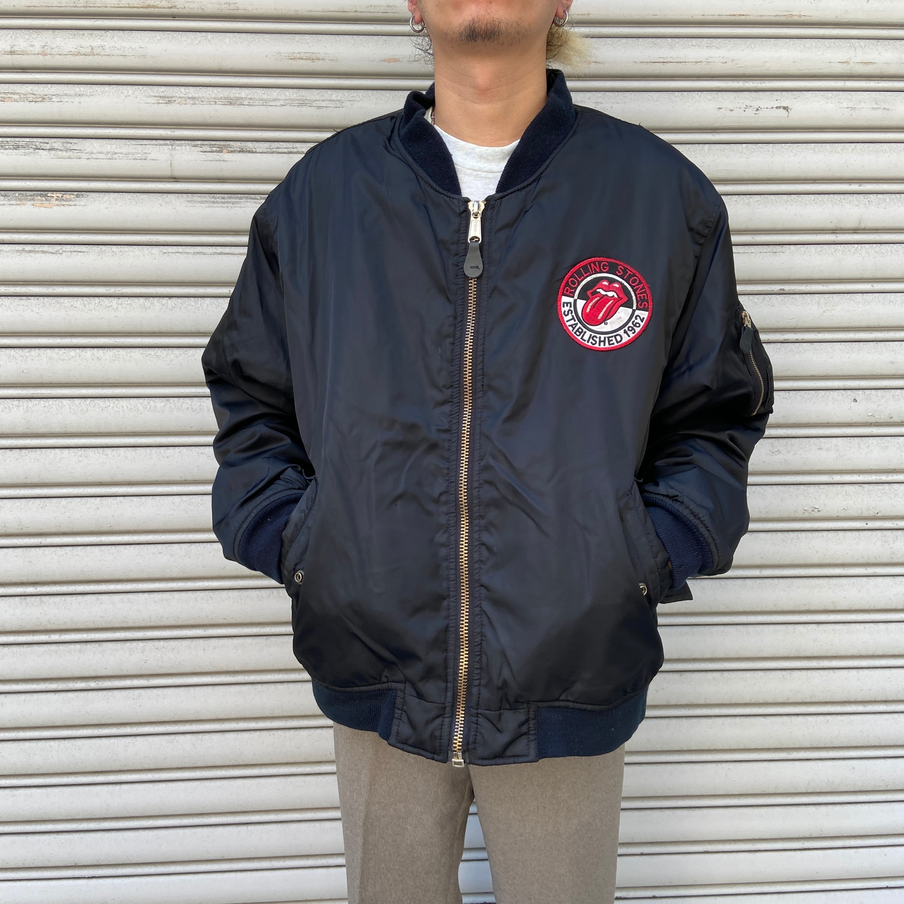 90s イングランド製 ローリングストーンズ MA-1 ツアージャケット XL