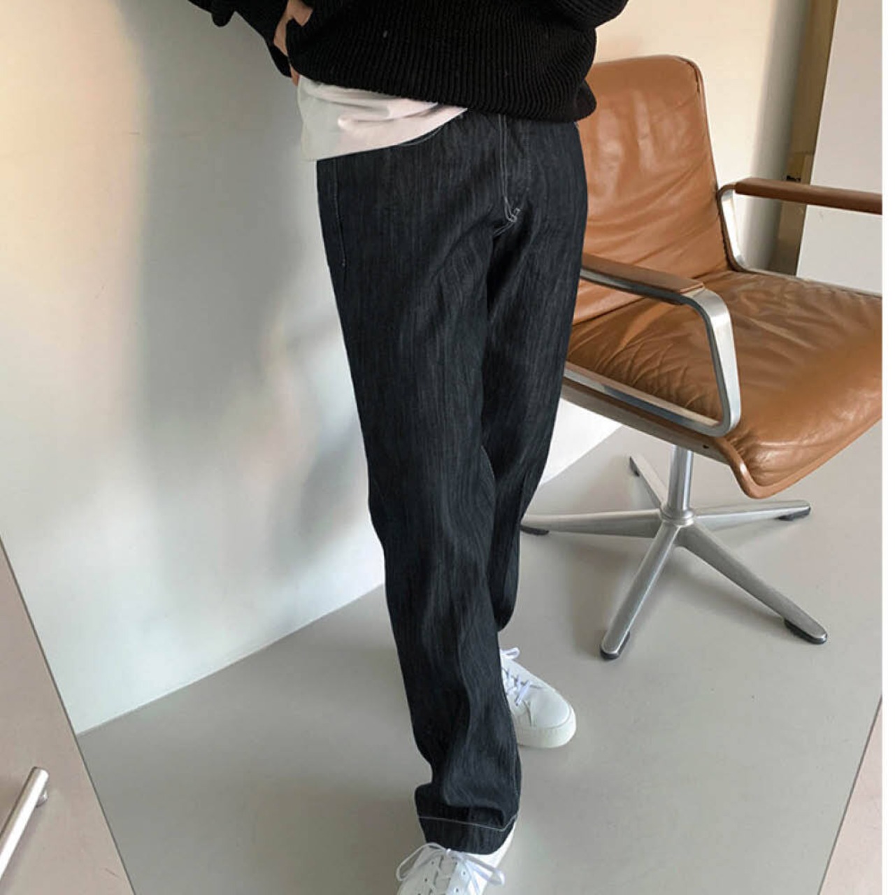 ルーズストレートインディゴデニムパンツ　MT0080050