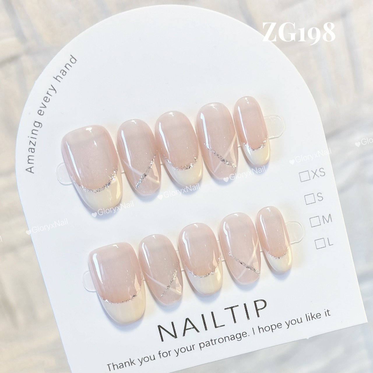 ZG198  ネイルチップ　サイズXS/S/M/L