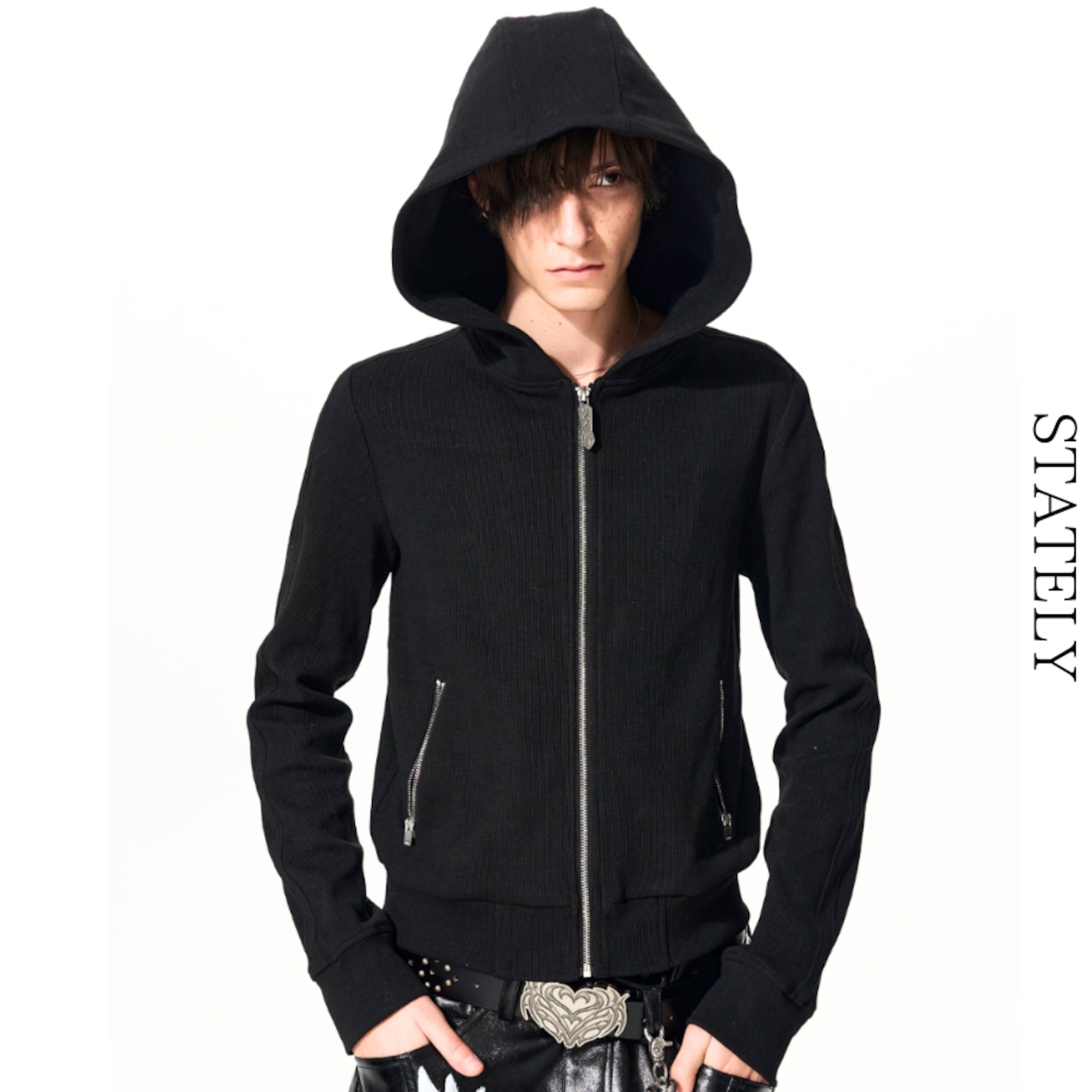Skull Cross Zip パーカー_T216・画像3