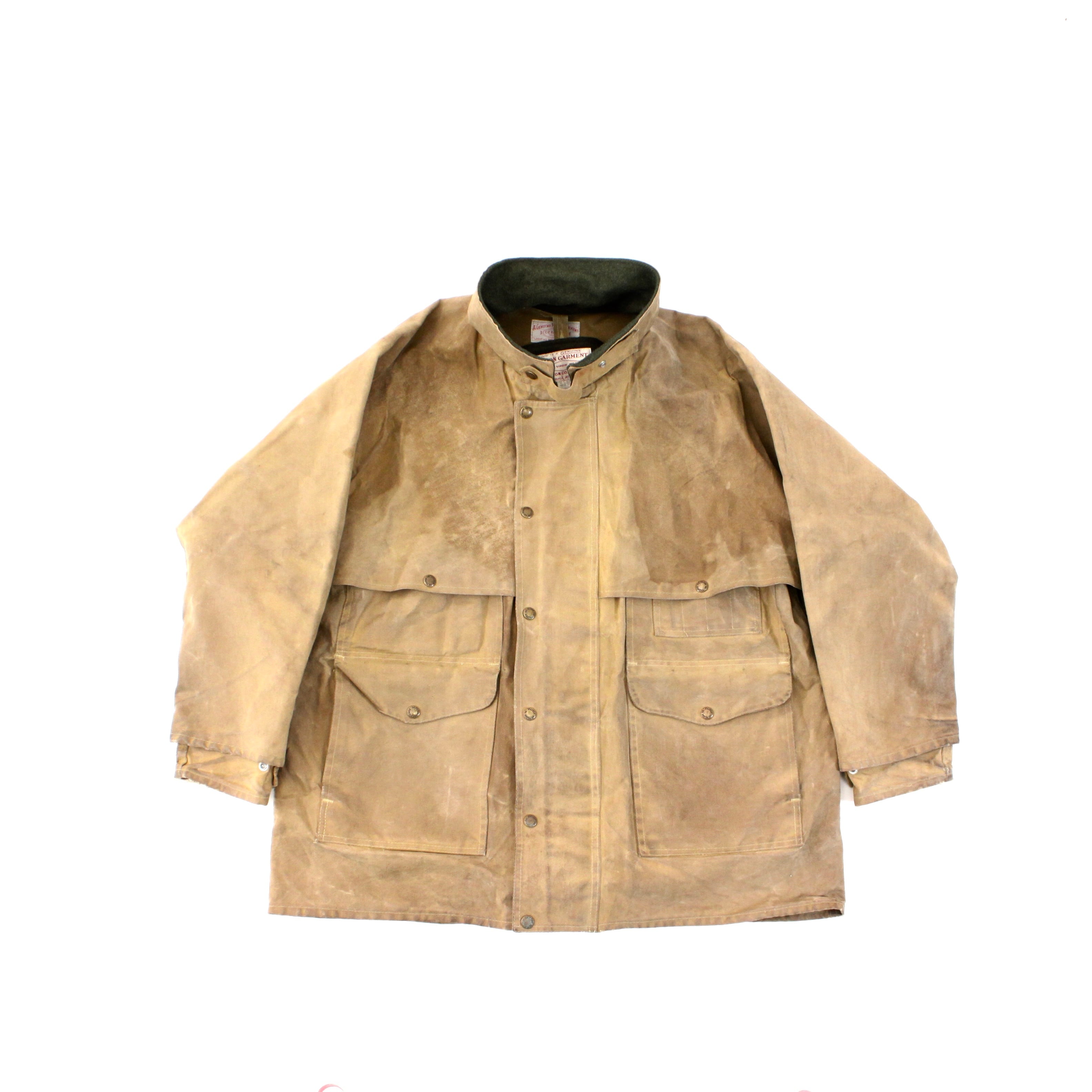 1034. 1980's Filson Waxed doble mackinaw jacket with wool