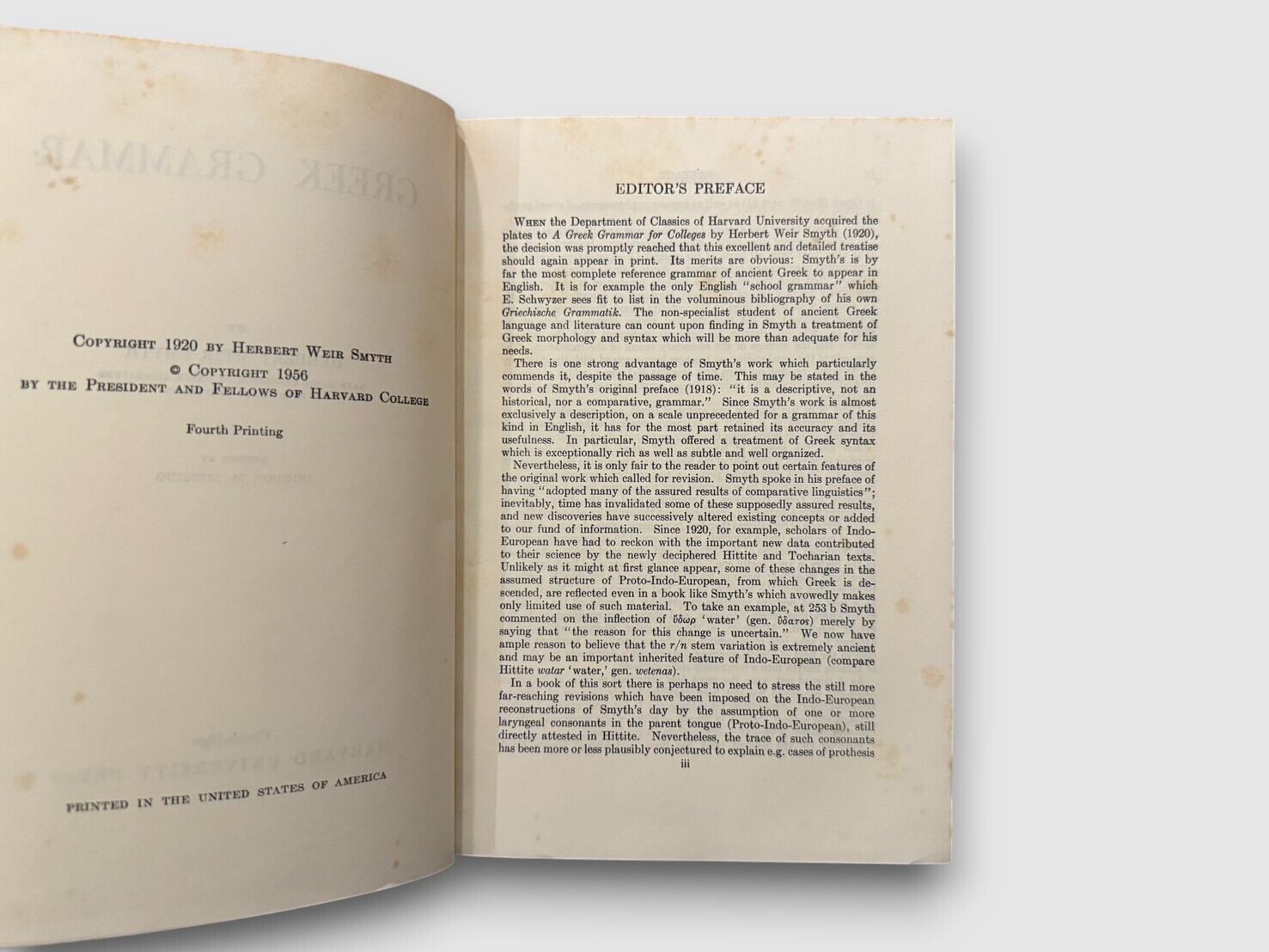 SG193】【FOURTH PRINTING】Greek Grammar(1966) /Herbert Weir Smyth