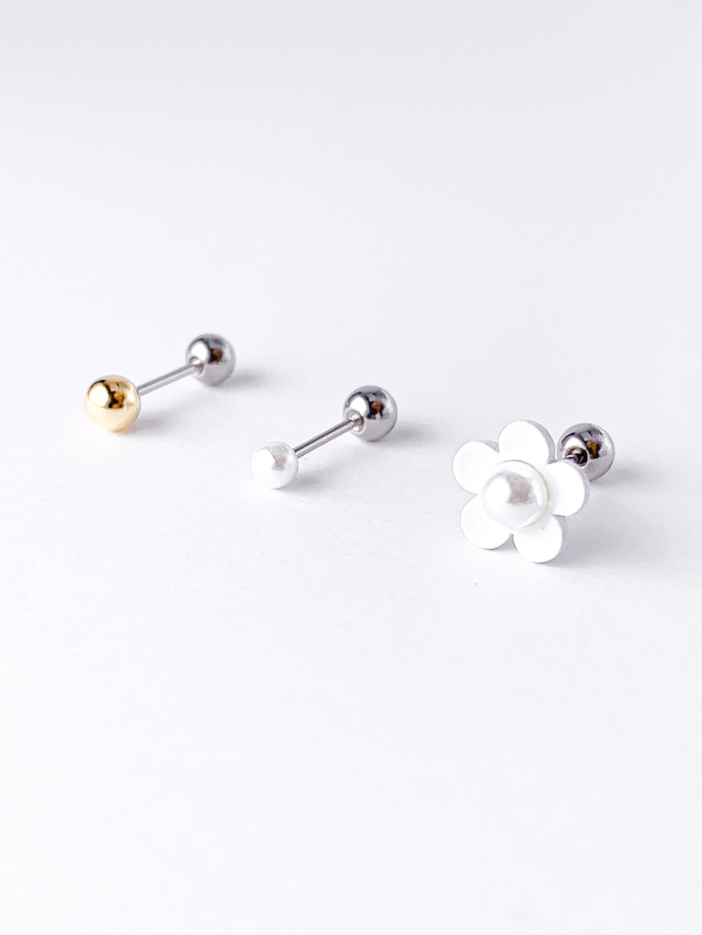 【お得セット】Pearl daisy set (金属アレルギー対応)