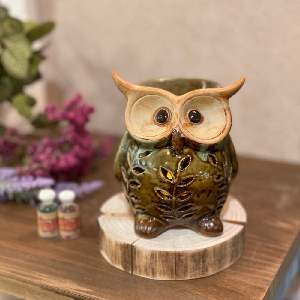 アロマポッド フクロウ ミミズク E18042-18043 高さ12.5cm ベージュ