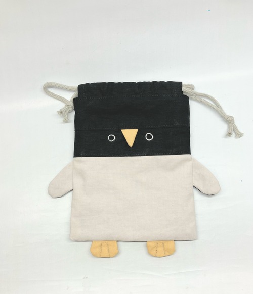ペンギン　給食袋　巾着袋　｜とりさん工房ーかわいいハンドメイドポーチ