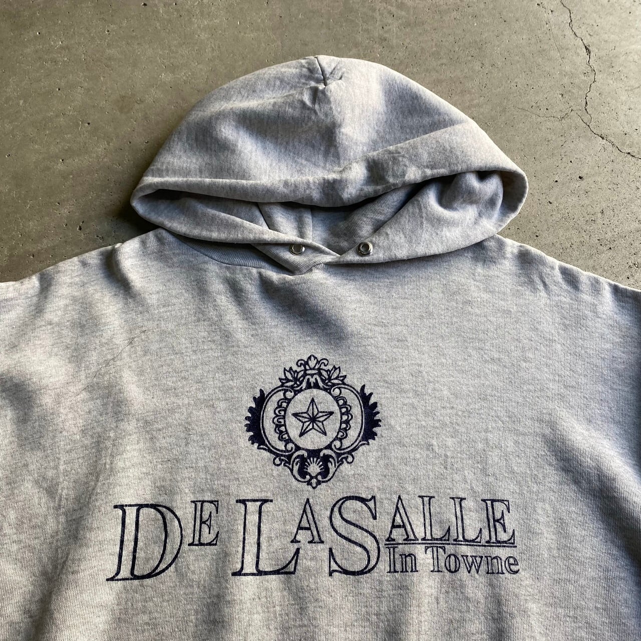 80年代 USA製 DELASALLE カレッジ ロゴ プリント スウェットパーカー