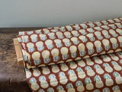 block print fabric d13 パイナップル brown