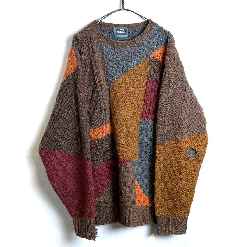 Woolrich] Vintage High Aging Hand Knit Sweater [1990s-] Vintage