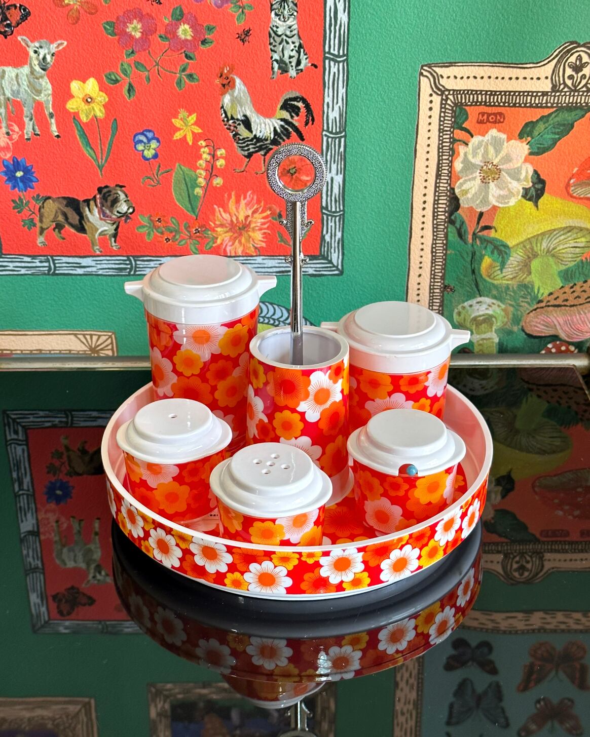 昭和レトロ いちご柄 コンポート アイスクリームカップ 2語セット